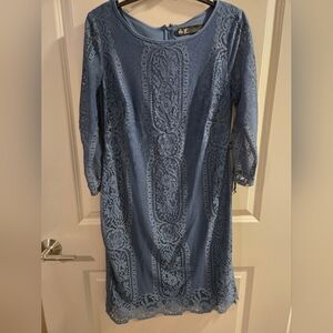 Leslie Fay Blue Lace Dress